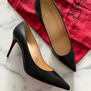 *SOLD* NEW Christian Louboutin Kate 85mm Black Nappa Leather Size 37.5
